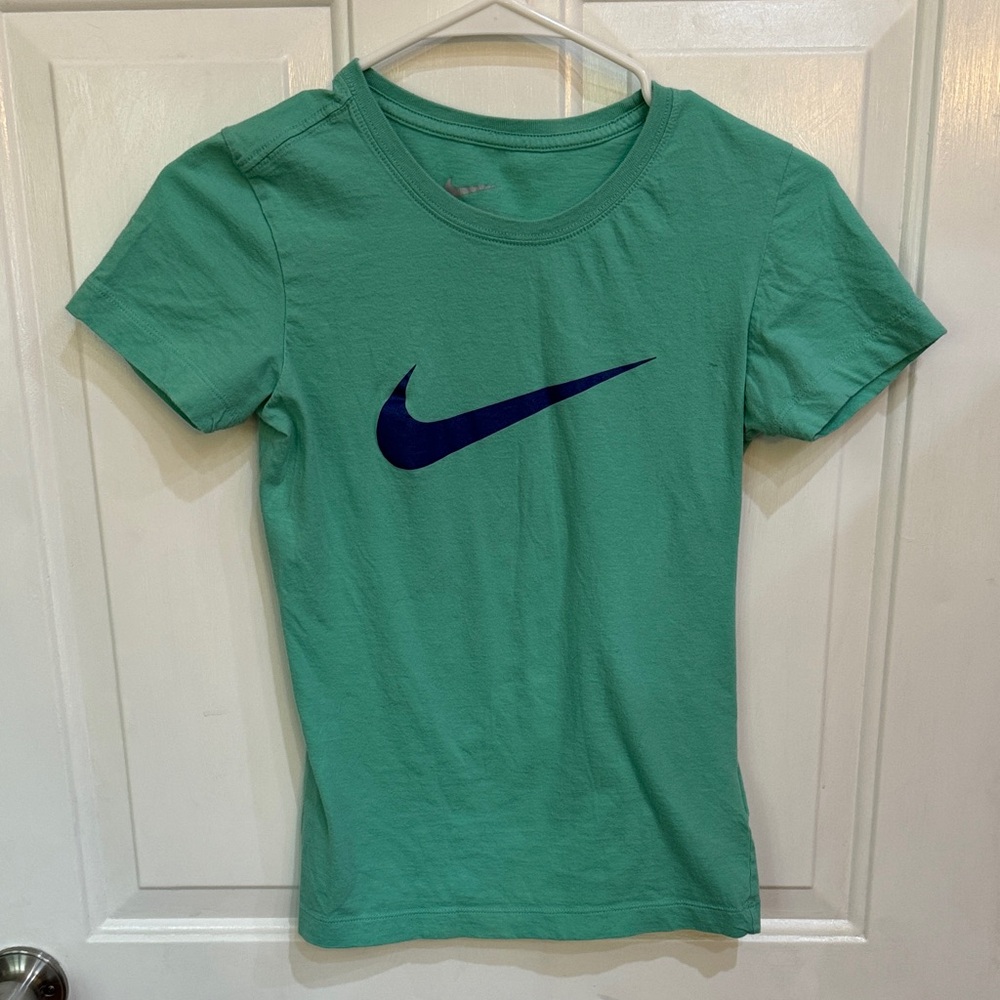 Nike Teal Tee with Navy Swoosh